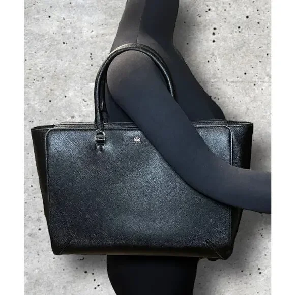 Tory Burch Saffiano Leather Emerson Medium Zip Tote Bag - Picture 7 of 14